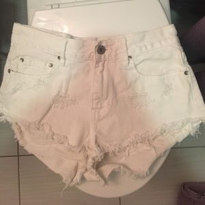white high waisted shorts